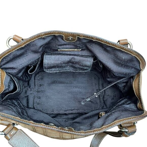 CELINE Stripe Stitch Tote Leather Bag Purse - Picture 4 of 16